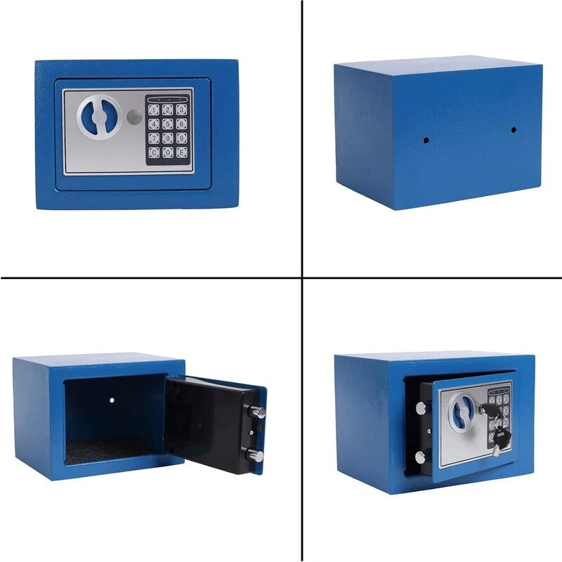 Caja fuerte digital con teclado, montable en pared/suelo, un solo usuario – Blanco / Verde claro / Azul / Rosa / Negro / Rojo