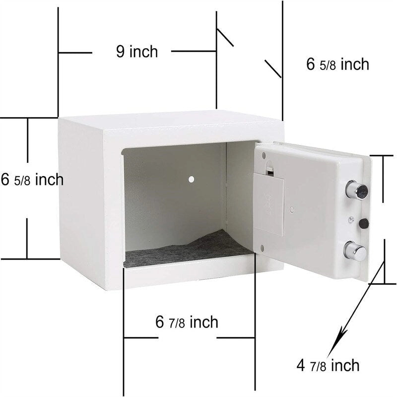 Caja fuerte digital con teclado, montable en pared/suelo, un solo usuario – Blanco / Verde claro / Azul / Rosa / Negro / Rojo