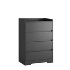 Cómoda/Gabinete de 4 Cajones Blanca/Negra – Estilo Minimalista Moderno