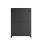 Cómoda/Gabinete de 4 Cajones Blanca/Negra – Estilo Minimalista Moderno