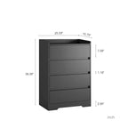 Cómoda/Gabinete de 4 Cajones Blanca/Negra – Estilo Minimalista Moderno