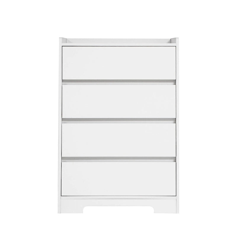 Cómoda/Gabinete de 4 Cajones Blanca/Negra – Estilo Minimalista Moderno