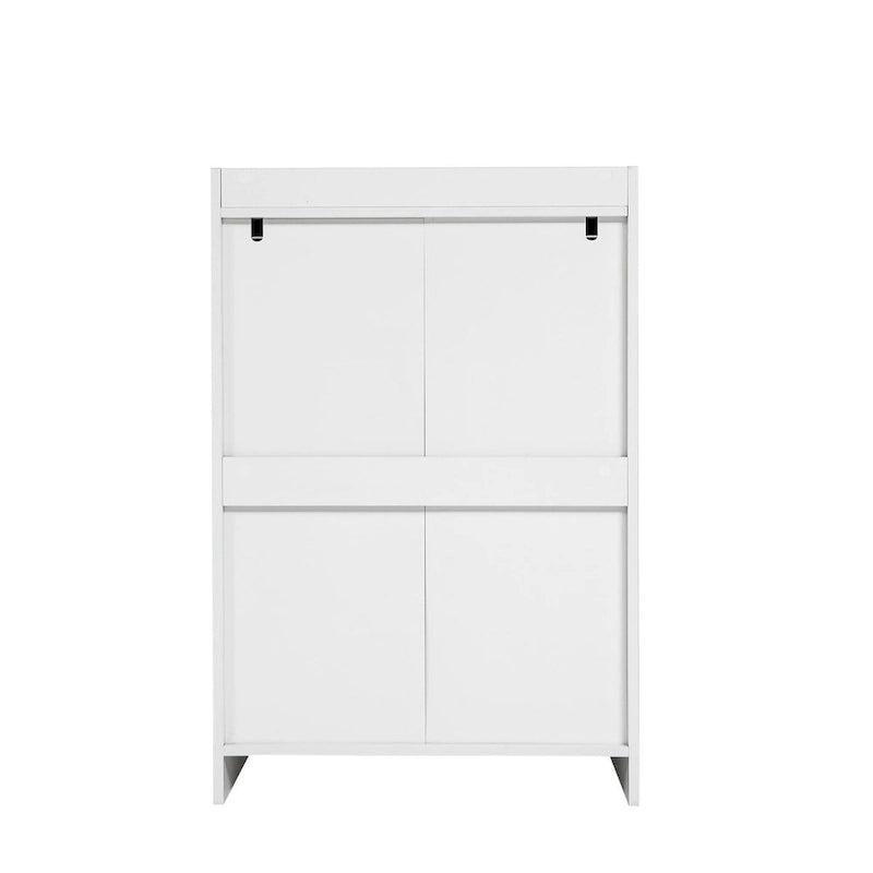 Cómoda/Gabinete de 4 Cajones Blanca/Negra – Estilo Minimalista Moderno
