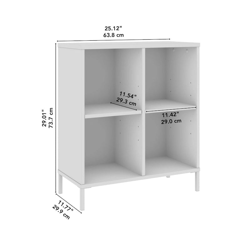 Organizador de Almacenamiento de 4 Cubos Blanco, Estilo Moderno, Ensamblaje por 1 Persona