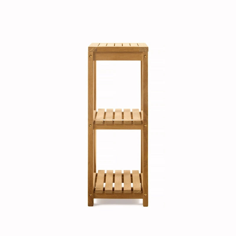 Estantería de teca de 3 niveles Brown Square – 1 persona