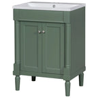 Tocador de baño independiente con lavabo individual en verde/blanco/plata/azul – 1 persona