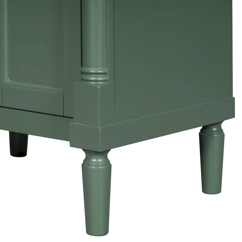 Tocador de baño independiente con lavabo individual en verde/blanco/plata/azul – 1 persona