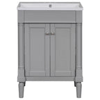 Tocador de baño independiente con lavabo individual en verde/blanco/plata/azul – 1 persona