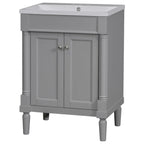 Tocador de baño independiente con lavabo individual en verde/blanco/plata/azul – 1 persona
