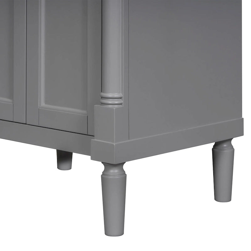 Tocador de baño independiente con lavabo individual en verde/blanco/plata/azul – 1 persona