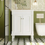 Tocador de baño independiente con lavabo individual en verde/blanco/plata/azul – 1 persona