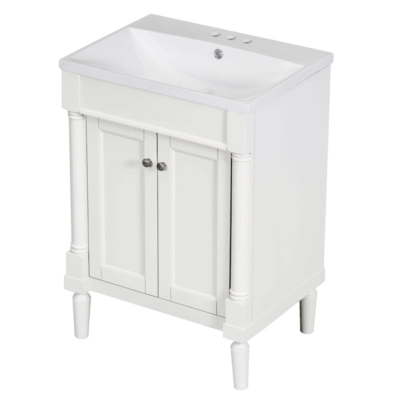 Tocador de baño independiente con lavabo individual en verde/blanco/plata/azul – 1 persona