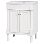 Tocador de baño independiente con lavabo individual en verde/blanco/plata/azul – 1 persona