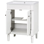 Tocador de baño independiente con lavabo individual en verde/blanco/plata/azul – 1 persona