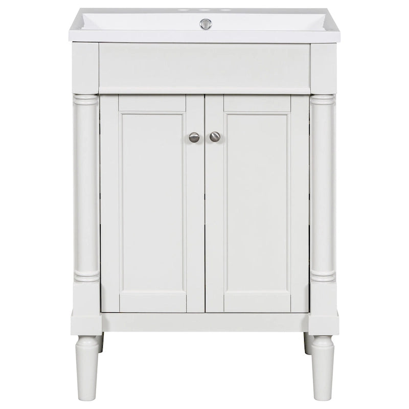 Tocador de baño independiente con lavabo individual en verde/blanco/plata/azul – 1 persona