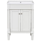 Tocador de baño independiente con lavabo individual en verde/blanco/plata/azul – 1 persona