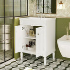 Tocador de baño independiente con lavabo individual en verde/blanco/plata/azul – 1 persona