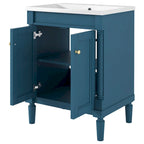 Tocador de baño independiente con lavabo individual en verde/blanco/plata/azul – 1 persona