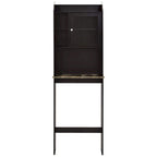 Armario de pared para inodoro con acabado de madera marrón, individual, 23.25" An. x 7.5" Prof. x 69" Al.