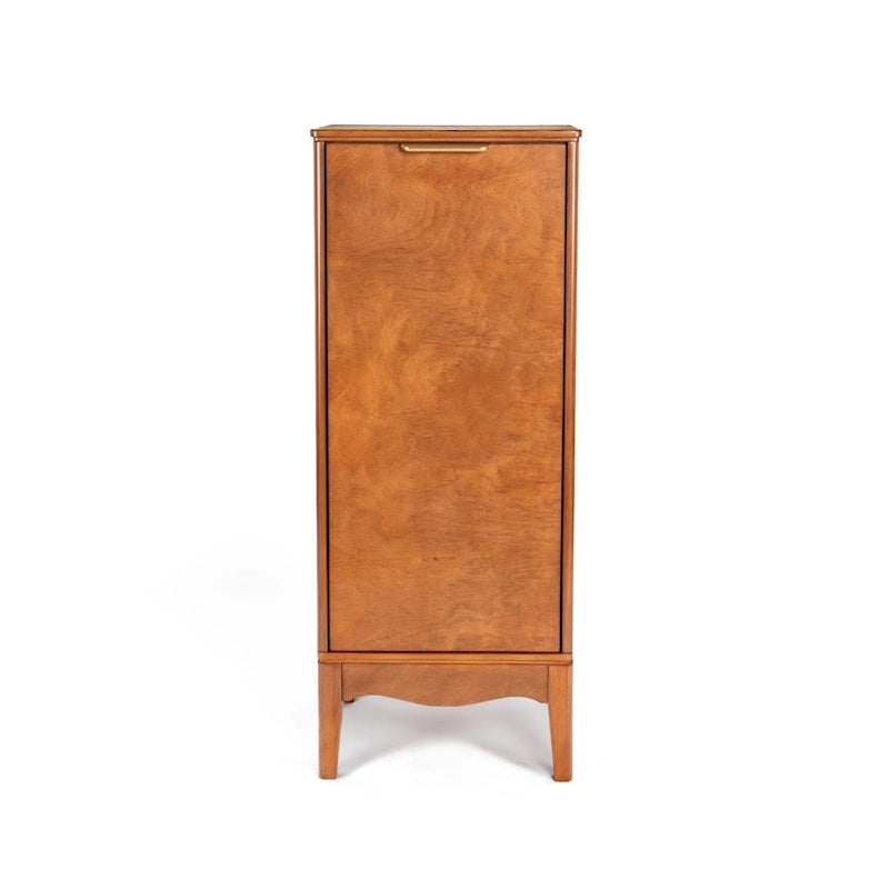 Armario de suelo independiente marrón antiguo, puerta única con estantes ajustables (14.5"×12.6"×35.7")
