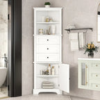 Mueble esquinero triangular blanco/gris, 3 cajones y estante ajustable, 1 persona