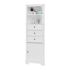 Mueble esquinero triangular blanco/gris, 3 cajones y estante ajustable, 1 persona
