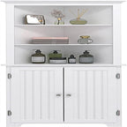 Gabinete de almacenamiento de esquina con acabado de madera blanca, 13" Profundidad x 23" Ancho x 65" Altura