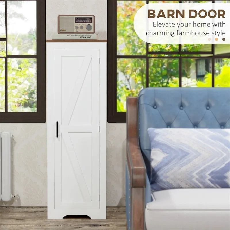 Gabinete blanco de almacenamiento de granja con puerta corrediza – Individual