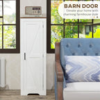 Gabinete blanco de almacenamiento de granja con puerta corrediza – Individual