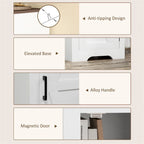 Gabinete blanco de almacenamiento de granja con puerta corrediza – Individual