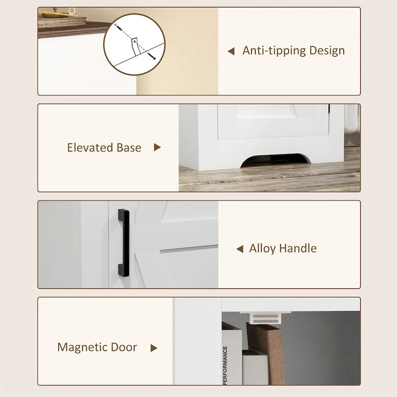 Gabinete blanco de almacenamiento de granja con puerta corrediza – Individual